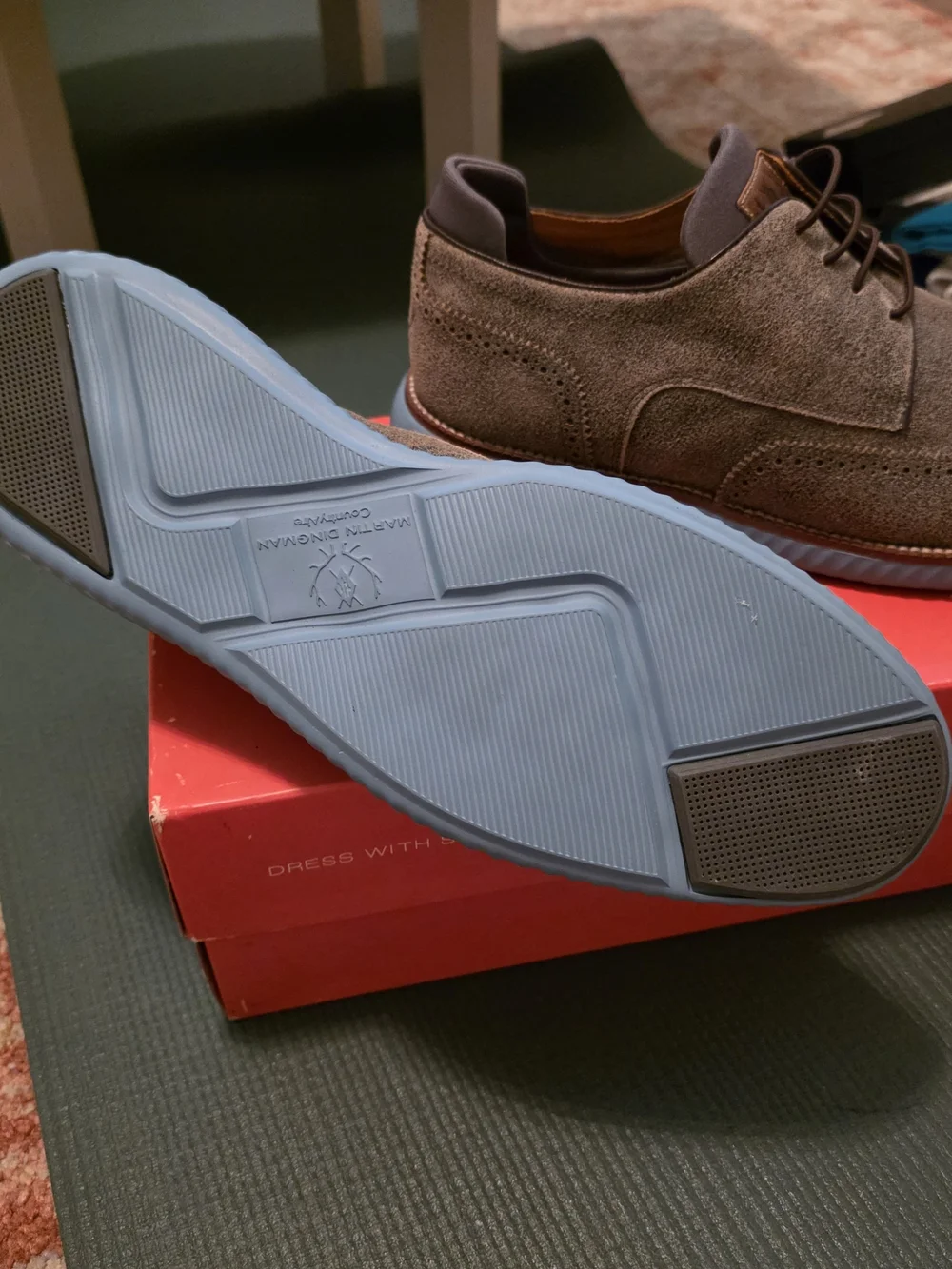 Martin Dingman Stone Wingtip Derby with Light Blue Sole
